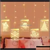 Christmas Decorations Festive Party Supplies Garden Drop Delivery 2021 Qifu Elk Snowman Curtain Light Decor For Otxnn