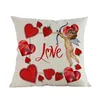 Подушка Cupid Red Love Cartoon Case Case Геометрия сердца домашний диван