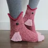 Gebreide krokodil sokken feestbenodigdheden creatieve kerstsok unisex winter warme vloer verdikte socking nieuwjaar geschenken