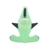 Tuyaux de fumée de requin en silicone lumineux Pipe portable à la main lueur dans le silicium de qualité FDA foncé avec bols en verre multicolore