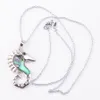 Natural Colourful New Zealand Abalone Shell Pearl Pendant Necklace Hippocampus Beads Women Charms Reiki Jewelry N3649