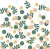 Dekoracja imprezowa 100 szt./Paczka Zielona Złota Eukaliptus Confetti Baby Shower Dark Green Branches Świąteczne rozproszenie Dekoracja Kraj Nature-Theme XB1