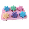 Christmas Snowflakes Silicone Mold Muffin Cupcake de chocolate biscoitos de chocolate Bolo de cozinha de cozinha de molde artesanal MJ1004