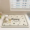 Coffee Bar Mats Rubber Dish Drying Pad Super Absorbent Drainer Mats Tableware Bottle Rugs Kitchen Dinnerware Placemat