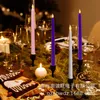 Candele di compleanno a LED tremolanti rosa viola bianco lungo plastica sottile batteria non inclusa