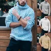 Men's Hoodies 2022 Autumn And Winter High-neck Diamond Twisted Coarse Wool Knitted Sweater Men