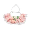 Abbigliamento per cani Carino colletto in pizzo Bowknot Bavaglini per animali domestici Cat Collana Decor per cani di piccola taglia Gatti Fiori scozzesi