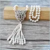 Pendant Necklaces Tiger Head Charm Pendant Cz Micro Pave Connector Natural Shell Pearl Beads Chain Tassels Jewelry Necklace Nk537 Dr Dh5Yw