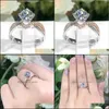 Pierścienie klastrowe pierścienie klastra 925 szterling sier pierścień mikroinlaid 1 Uznanie Diamond Woman urok biżuteria