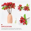 Dekorativa blommor Berry Red Christmas Stems Branches Picks Holly Artificial Pine Tree Needlesfaux Winter Holiday Leaf Berries Branch Mini