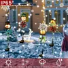 4pcs D￩corations de No￫l Garden-enjeux du jardin solaire ip65 imperm￩able mignon santa claus elk Penguin Snowman Pathway