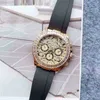 Daytonass Luxury Designer Men Wristwatch Watch Chronograph Multifunction Trendy Watches Full Function Three Eye Six Needle Diamond Tape Men's Fashion Trend B4RN