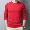 Men's Sweaters Male Silk Wool Sweater High Quality O-Neck Solid Color Man Jumpers Long Sleeve Slim 15 Colors For Choice