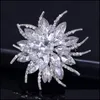 Pins broches geassorteerde kleuren grote kristallen diamante broches sieraden vintage stijl strassbloemblokkering voor bruiloft broche bou dhmcv