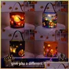 Christmas Decorations New Halloween Basket Party Supplies Glowing Pumpkin Bag Childrens Portable Candy Festival Tote Bucket De Dhn5J