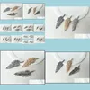 Pendant Necklaces 10 Pcs Cz Crystal Feather Connector Charm Zircon Micro Pave Turkish Style Pendant Jewelry Finding Diy Necklace Mak Dhzpv