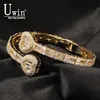 Bedelarmbanden Uwin Baguette CZ Hart 6mm Verstelbare Manchet Bangle Micro Verharde Bling Kubieke Zirconia Luxe Rapper Hiphop Sieraden Punk Gift 221031