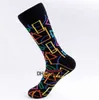 Luxuryman Character Fashion Jacquard Socks Combed Cotton Causal Happy Socks Mid-calf Colorful Socks with Finger Brids Falls Axe Geometric Figure