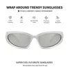 Zonnebrillen wikkelen rond mode voor mannen vrouwen trendy snel ovaal donkere futuristische tinten bril bril1552879