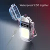 Yeni Akrilik Su Geçirmez Çakmak Plazma Çift ARC Rüzgar Geçirmez Şeffaf Çakmak Elektrikli USB Şarj Çakmaklar COB Işık Açık Kamp Hediye