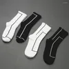 Men's Socks Unisex Crew Men Black White Striped Simple Cotton Breathable Funny Women Ulzzang Harajuku Designer Dropship