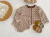 Ins New cute Spring Fall Clothing Sets infant Kids long sleeve Vintage knitted Cardigan baby Climb 100% cotton