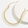 Ras du cou 2022 multicouche collier de perles élégant alliage or ruban perle luxe brin été Punk bijoux cadeaux