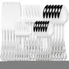 Dinnerware Sets Drmfiy Gold Royal Cutlery Set Knife Fork Spoon 6/30Pcs Flatware Stainless Steel Silverware Kitchen Tableware