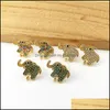 Brincos de garanhão de elefante de garanhão com cabide de loop CZ Micro pavimentado para as descobertas de brincos de jóias para mulheres DIY ER1040 Drop entrega 2022 DHSQB