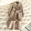 Qian Si Chen Herbst 100% Kaschmirmantel Alpaka warmer Wintermantel Frauen Langes Wollmantel B￼ro Dame Slim Frau Overcoat 201104