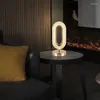 Lámparas de mesa de cristal dorado LED, luces de escritorio decorativas ovaladas para sala de estar, dormitorio, lectura de cabecera, accesorios de brillo románticos