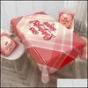 Tovaglia San Valentino Tovaglia Rec Decorativo Plaid Love Pattern Impermeabile Lavabile E Riutilizzabile Er Rrd12157 Drop Delivery 2 Dh0Bo