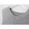 Herbst Kaschmirpullover Weste Frauen ärmellose Oneck Rückenkreuz geteilt gestricktem Pullover Weste weiblicher Jumper Pull Femme T1909232243369