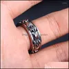 Clusterringen Clusterringen Roestvrij staal Gothic Skl Ring Punk Hip Hop Hens and Womens Rock Roll Party sieraden Gift voor hem maat 7 Dhoav