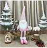 Christmas Plush Toys Nordic Style Decorative Geome Dolls Christmas Decorations Faceless Old Man Doll Window Ornaments Pink Grey White