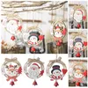 Decorative Figurines Christmas Hanging Wood Ornaments Hollow Cutout Pendants Wooden Baubles Rustic Tree For Holiday