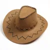 Berets 449b Fashion Cowboy Hat for Kids Personicized Party Straw Suede Fabric Sun Children Western Boys Girls