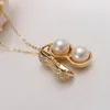 Necklace Earrings Set 2022 Trend Wedding Jewelry Copper Micro-encrusted Zircon Pearl Peanut Fashion Earring Women Wholesale