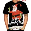 T-shirts pour hommes décontractés joyeux noël chemise hommes hommes 3D T-shirts imprimés d'été