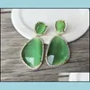 Stud Teardrop Opal Earrings Cz Crystal Zircon Stone Micro Pave Gem Dangle Cat Eyesstone Jewelry Er205 Drop Delivery 2022 Dhvua