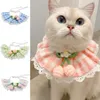 Abbigliamento per cani Carino colletto in pizzo Bowknot Bavaglini per animali domestici Cat Collana Decor per cani di piccola taglia Gatti Fiori scozzesi