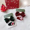 New Korean Sweet Girl Princess Cute Velvet Bow Hairpins Headwear Fashion Children's Christmas BB Clip Hair Accessories