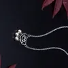 Цепи китайский Lucky Lock Bell Vintage Woman Женщина 925 Серебряное серебряное серебро Наклэйс Ювелирные украшения подвеска для женщин подарок для женщин