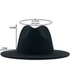 Boinas de lã simples mulheres outback fedora chapéu para inverno outono elegantlady disquete cloche wide brim jazz size 56-60cm