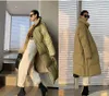 Women's Down 2022 Long Overcoat Lady Fashion White Duck Thick Warm Sheepskin Coat Women Winter Temperament Leather Jacket Elegant Slim