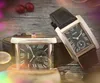 Tank Series Uomo Donna Square Roman Dial Watch Lovers Dress Party Bracciale Quarzo Analogico Orologio business switzerland Luxury Genuine Leather Belt Orologio da polso