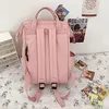 حقيبة الظهر Kawaii Nylon Women Fashion Rucksack for Teen Girls School Bag Cute Student Bookbag Travel Mochila