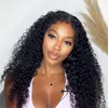 Afro Curled Baby Hair HD Lace Wig 360 100 Humanos de brilho para mulheres 360 peruca frontal frontal completa pré -arrancada textura mole de peças macias