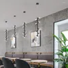 샹들리에 현대식 식당 펜던트 롱 LED 샹들리에 주방 다락방 바 상점 홈 장식 중립 라이트 라이트 조명 검은 색 2022