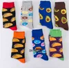 Moda luxurosa de meias felizes penteados algodão Jacquard Socks de alta qualidade Deliciosos meias com donut de abacate